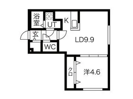 F・ASAHI S7W17(1LDK/3階)の間取り写真