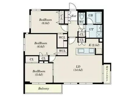 S-RESIDENCE神宮前(3LDK/1階)の間取り写真