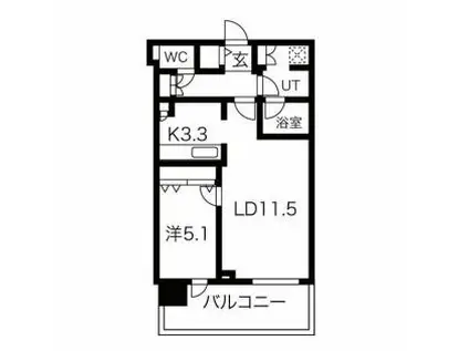 ONE札幌ステーションタワー(1LDK/22階)の間取り写真