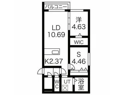 シティレジデンス南9条(1SLDK/4階)の間取り写真