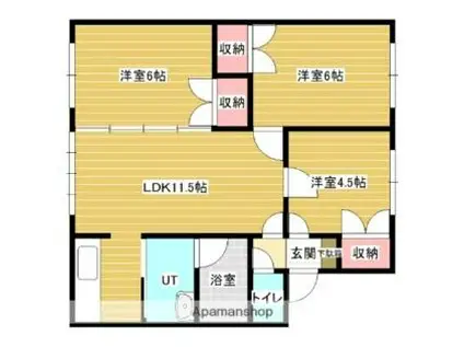 グローバルセブン1・2・3(3LDK/3階)の間取り写真