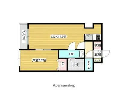 優夢IWAMIZAWA(1LDK/2階)の間取り写真