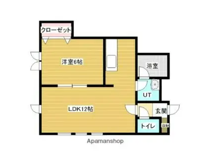 カーサ日の出(1LDK/2階)の間取り写真