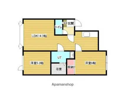 エスポワールC(2LDK/2階)の間取り写真