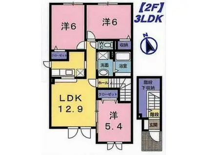 ベルメゾンB(3LDK/2階)の間取り写真