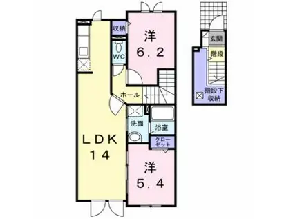 ベルオーブW(2LDK/2階)の間取り写真