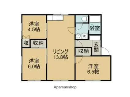 ハイツ石山(3LDK/2階)の間取り写真