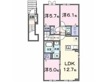 モンターニャII(3LDK/2階)の間取り写真