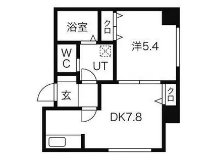 E-HORIZON山鼻(1LDK/5階)の間取り写真