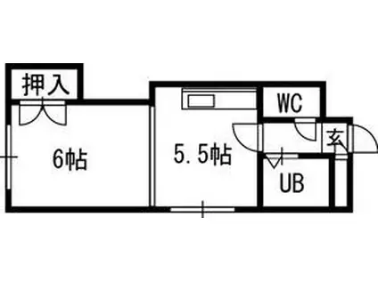 ナチュレ南5条(1DK/4階)の間取り写真