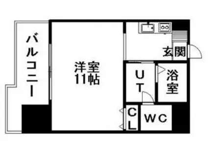 サンウッド札幌・医大前(1K/10階)の間取り写真