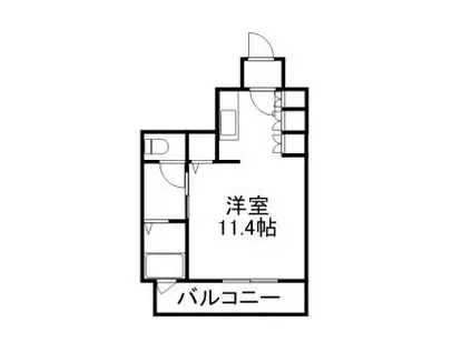 ラフィネタワー札幌南3条(1K/3階)の間取り写真
