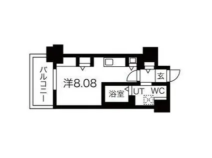 パシフィックタワー札幌(1K/9階)の間取り写真