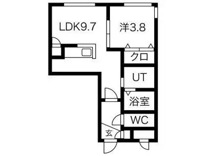 HALENIX 札幌医大前(1LDK/1階)の間取り写真