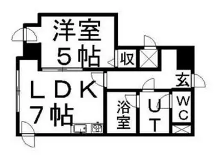 コートロティ大通(1DK/5階)の間取り写真