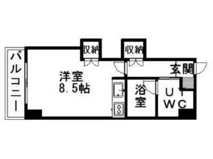メープル北円山(ワンルーム/9階)の間取り写真