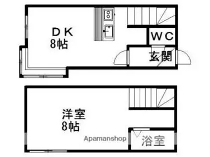 ソル ドムス文京台弐番館(1DK/2階)の間取り写真