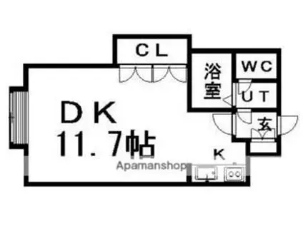 文京台レジデンスII(ワンルーム/3階)の間取り写真