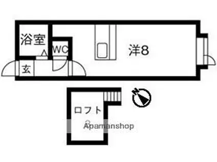 AMS文京台27B(ワンルーム/2階)の間取り写真