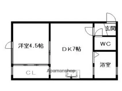 ベアーズマンションN43(1DK/1階)の間取り写真