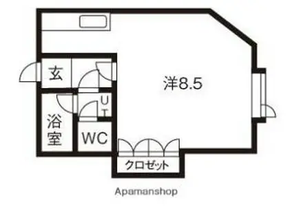 文京台レジデンスI(ワンルーム/1階)の間取り写真