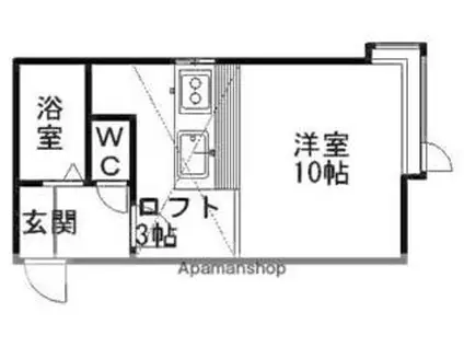 AMS文京台27B(ワンルーム/1階)の間取り写真