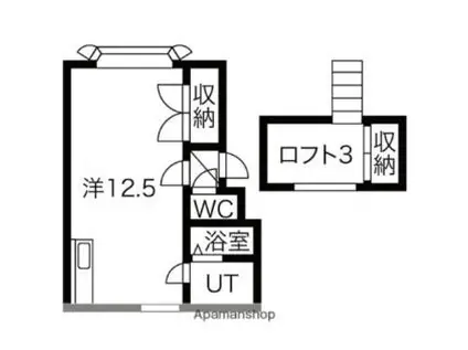 フラワーパークハイツ(1K/1階)の間取り写真