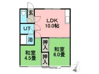 12号線マンション(2DK/2階)の間取り写真