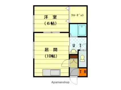 JR石北本線 南永山駅 徒歩22分 2階建 築44年(1LDK/1階)の間取り写真