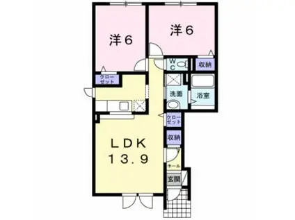 サムソラーレ(2LDK/1階)の間取り写真