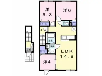 セプテットV(3LDK/2階)の間取り写真