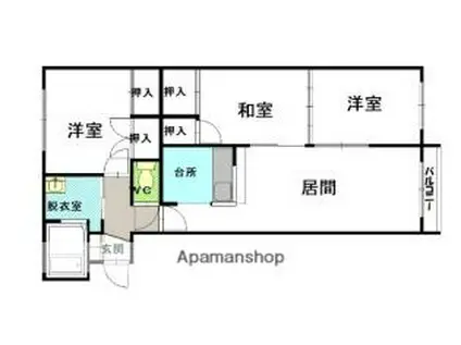 フロンティア大町(3LDK/3階)の間取り写真