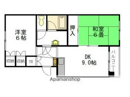 ホワイトハイツ(2DK/2階)の間取り写真