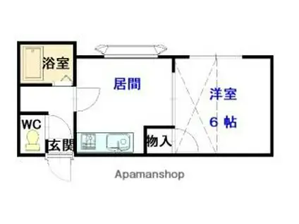 パリオ5・8(1DK/1階)の間取り写真