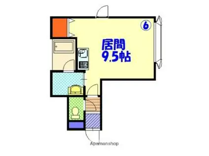 JR富良野線 緑が丘駅(北海道) 徒歩26分 2階建 築21年(ワンルーム/2階)の間取り写真
