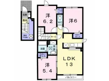 カームリーメムA(3LDK/2階)の間取り写真