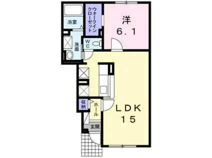 JR函館本線 旭川駅 バス乗車時間：12分 神居2条1丁目バス停で下車 徒歩4分 2階建 築9年(1LDK/1階)の間取り写真