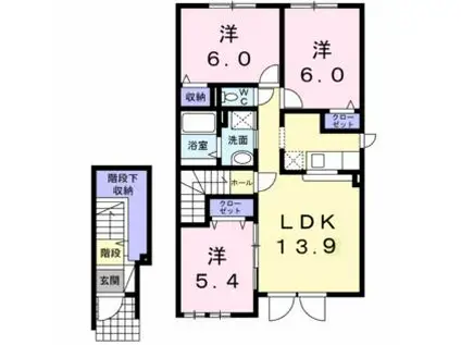 JR函館本線 近文駅 徒歩29分 2階建 築13年(3LDK/2階)の間取り写真