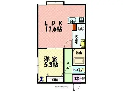 ビクトリー神居(1LDK/1階)の間取り写真