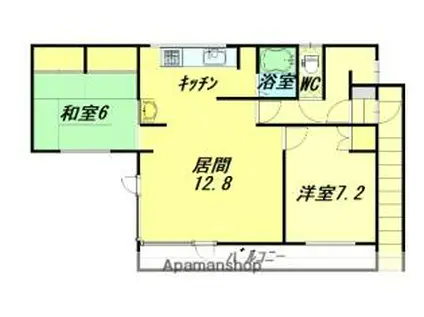JR富良野線 神楽岡駅 徒歩11分 2階建 築43年(2LDK)の間取り写真
