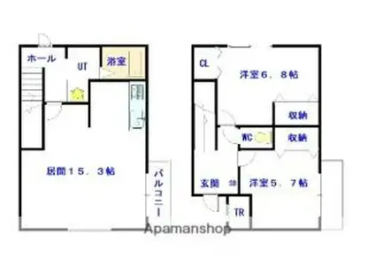 ナリッシュ410(2LDK/1階)の間取り写真