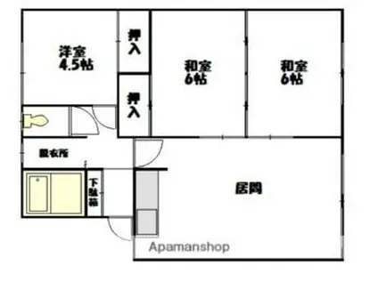 クロバーハイツ(3LDK/1階)の間取り写真