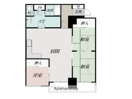 ロジェ7・6(3LDK/7階)の間取り写真