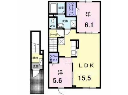 トアリスII(2LDK/2階)の間取り写真