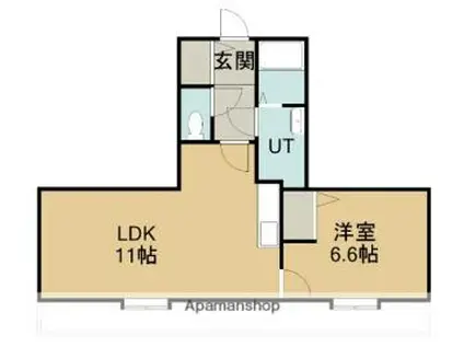 アクティヴマンション(1LDK/6階)の間取り写真