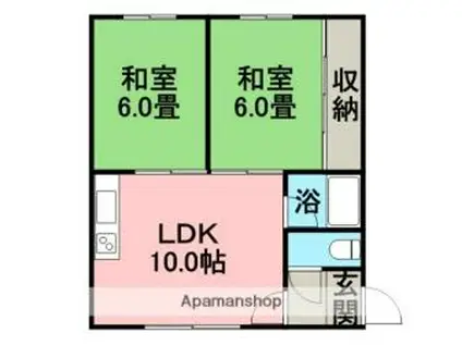 吉村マンション(2LDK/1階)の間取り写真