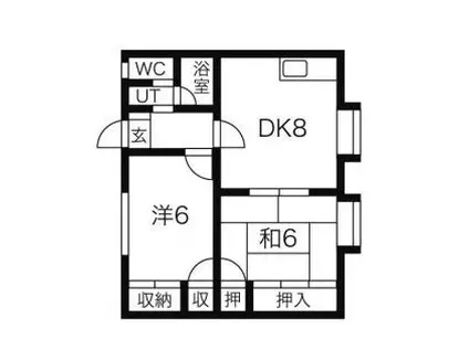 コーポ沢町(2DK/2階)の間取り写真