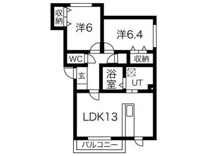 セイン千歳(2LDK/1階)の間取り写真