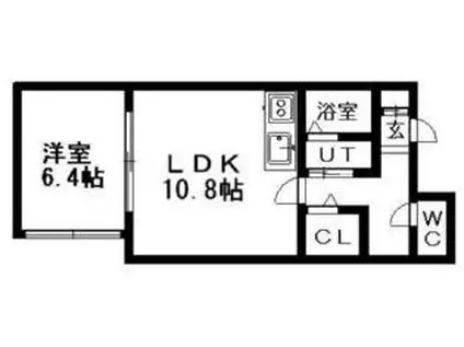 ローヤルハイツ厚別通(1DK/3階)の間取り写真