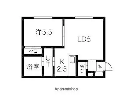 シュタビール I(1LDK/2階)の間取り写真